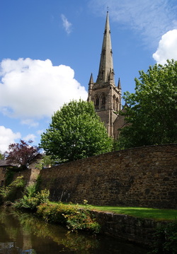 Lancaster church tower from the canal